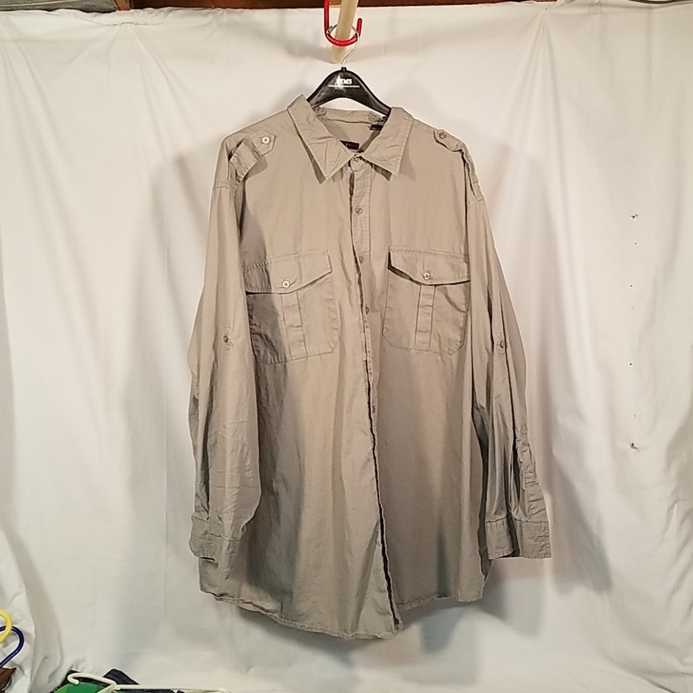 Mens Plus Size Grey Dress Shirt